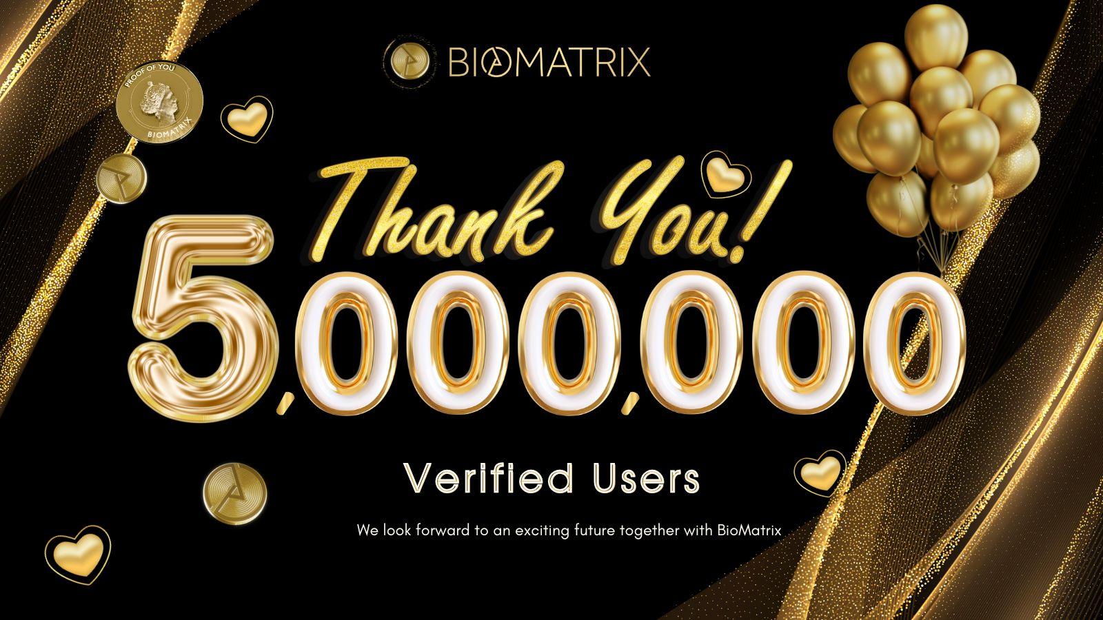 BioMatrix 通过认证的用户数量达到500万，在Web 3.0中树立了新的互动标准